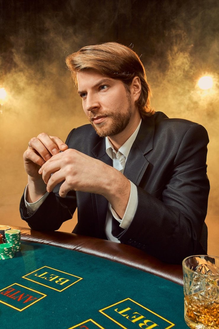 Live dealer hosting Bonanza Gold card game with multi-camera setup
