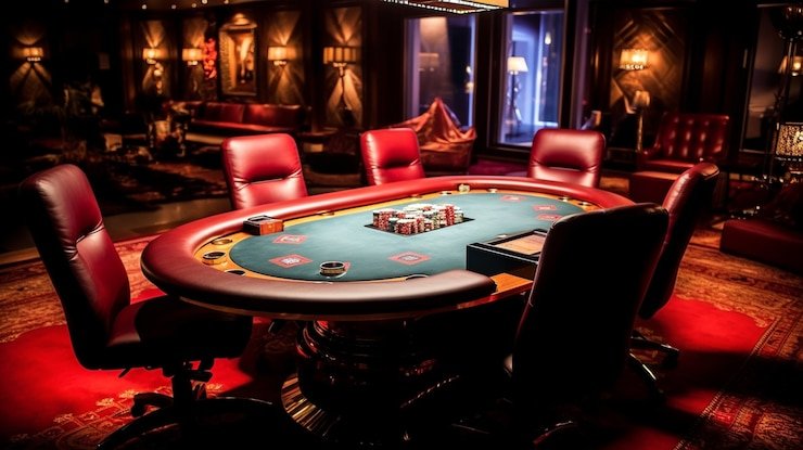 Live dealer presenting Three Card Poker hand at toto767 daftar table with chips and cards visible